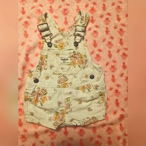 OshKosh Bgosh 6m floral short overalls
